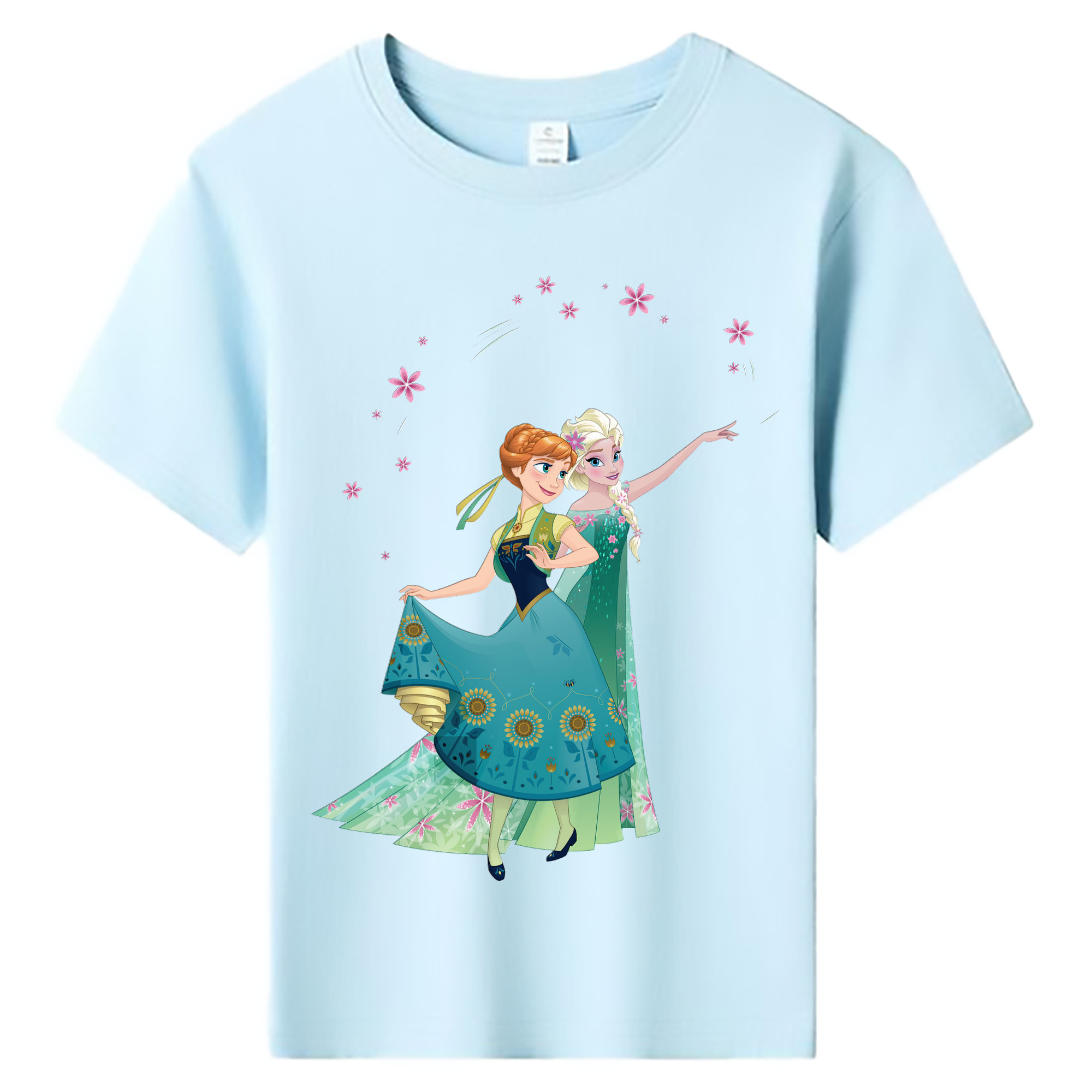 （画像用） アナと雪の女王 アンナ エルサ Frozen Anna Elsa 綿100％キッズTシャツ（フロントプリント）